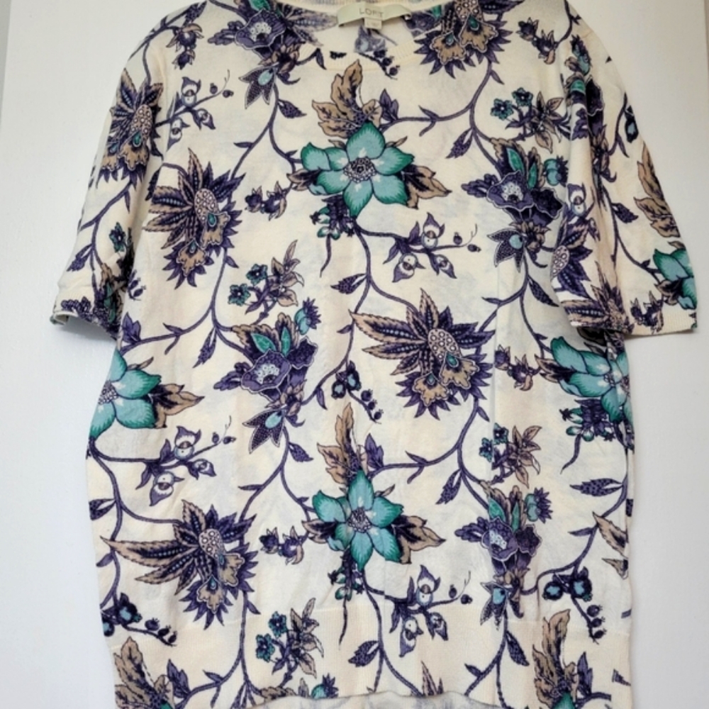 Loft Floral Print Cotton Ladies Top